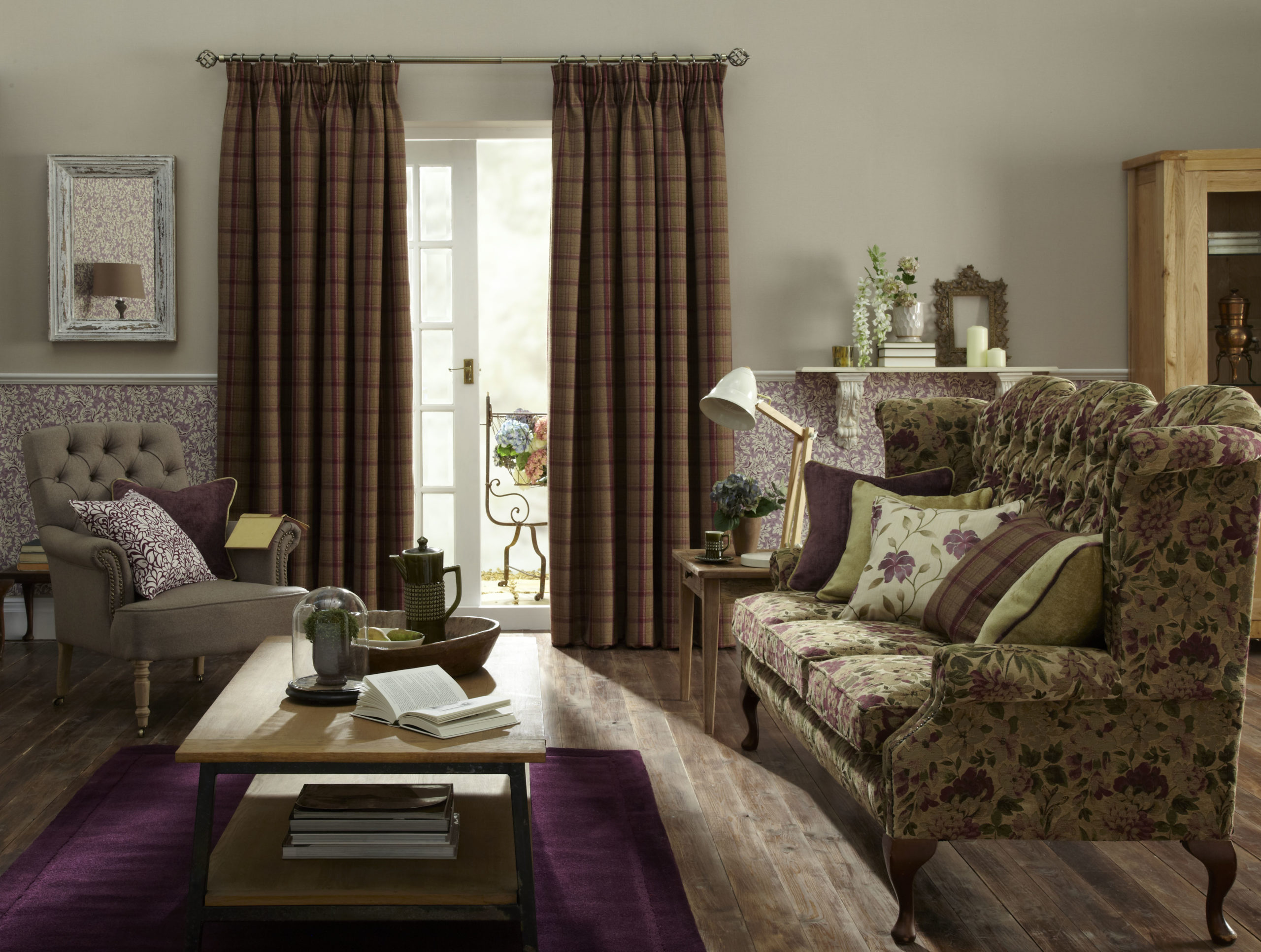 art deco curtains in a living room | dobbs blinds